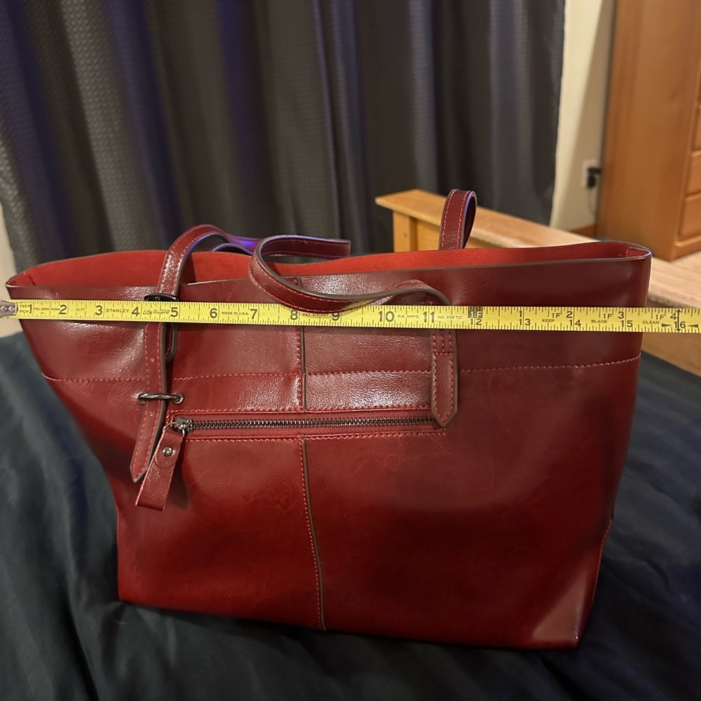 Elegant Burgundy Tote Bag - Picture 4 of 13